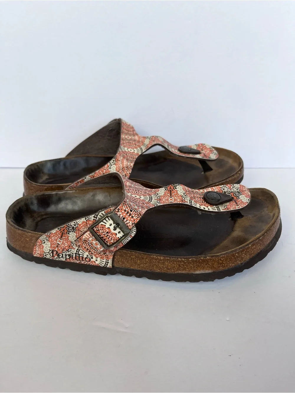 Birkenstock Papillio Ghiza Orange Thong Boho Floral Sandals